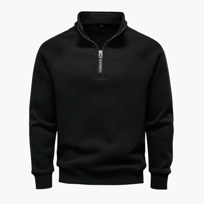 Men's Cotton-Blend Quarter-Zip Sweater