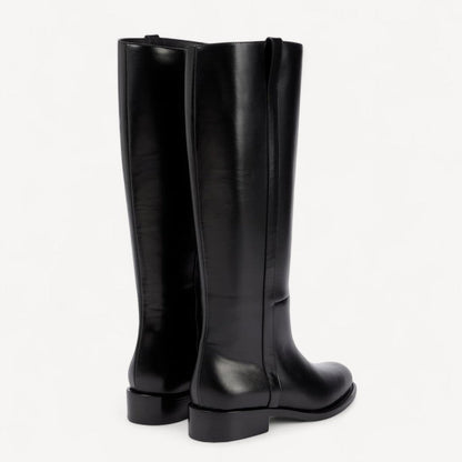 Dames Zwarte Kniehoge Leren Rijlaarzen – Klassieke Stijl