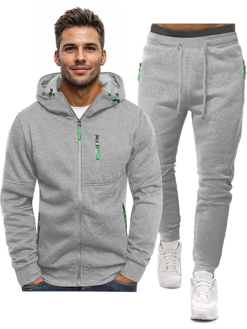 Men's Tracksuit 2-Piece – Sporty Pullover with Long Sleeves and Jogging Pants