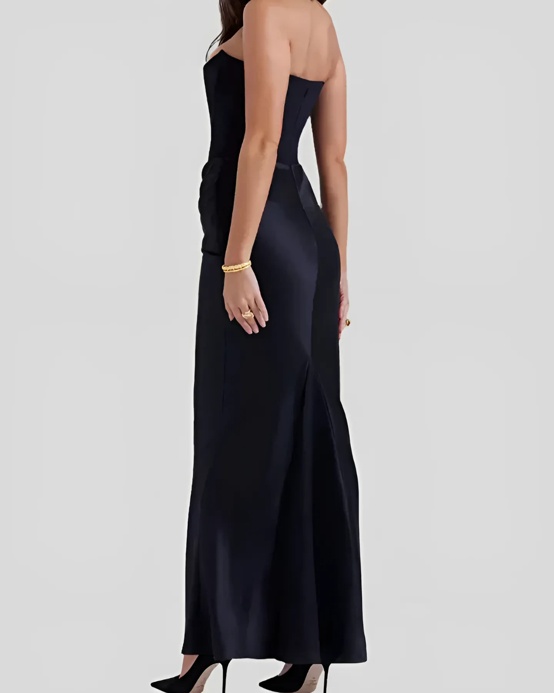Celestine | Luxe Strapless Satin Maxi Jurk voor Bruiloften en Gala’s