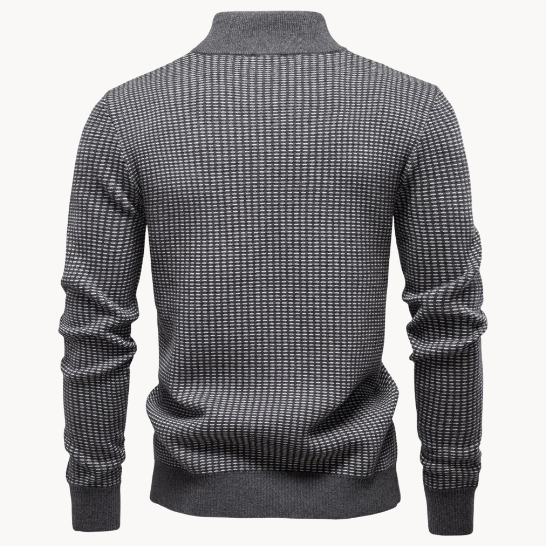Corbin Pullover met Textuur en Kwart Rits
