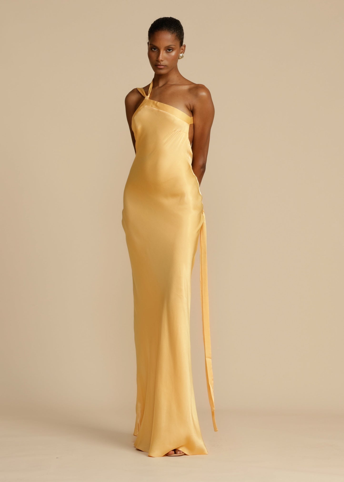 Dames Satijnen Maxi Jurk | One Shoulder & Elegant