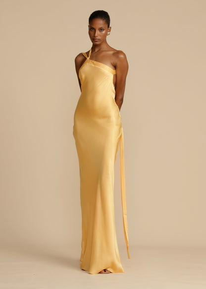 Dames Satijnen Maxi Jurk | One Shoulder & Elegant