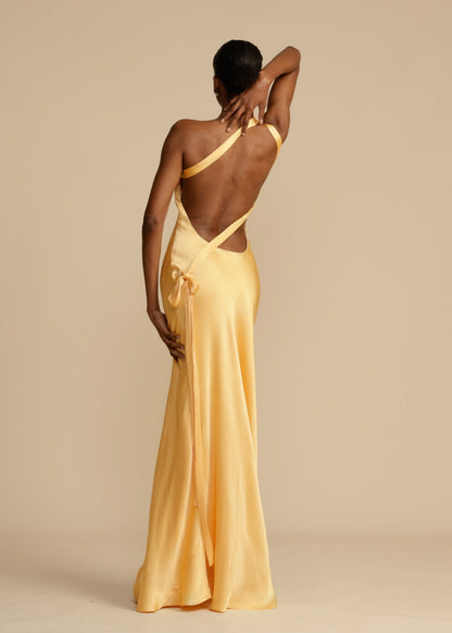 Dames Satijnen Maxi Jurk | One Shoulder & Elegant