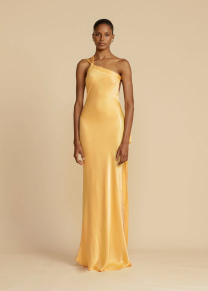Dames Satijnen Maxi Jurk | One Shoulder & Elegant