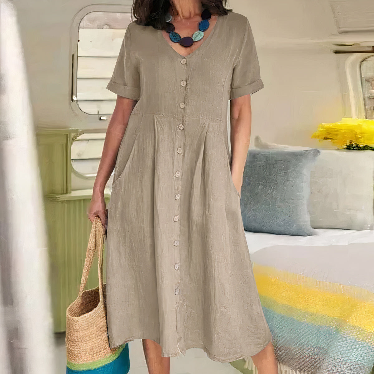 Ester Luchtige Jurk – Losvallende Comfortabele Zomerjurk voor Dames