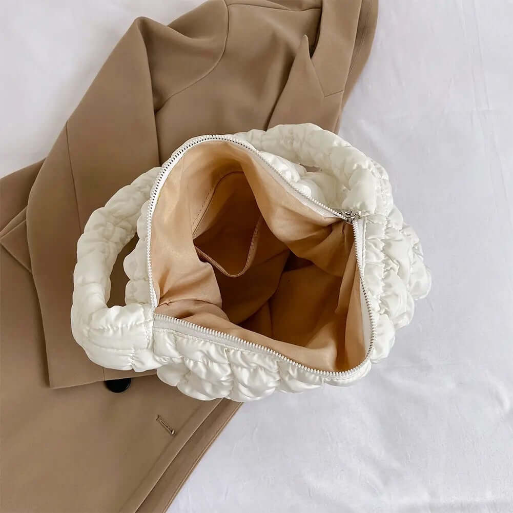 Puff Tote Bag Dames Tas met Gewatteerd Design en Extra Ruimte