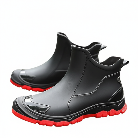 Men's Sturdy Ankle Boots Rain Boots with Non-Slip Sole