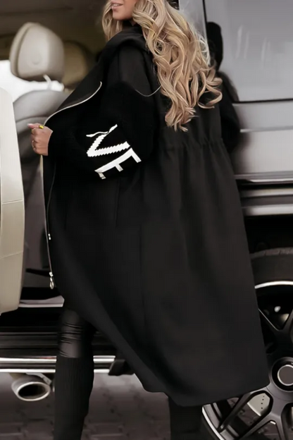 Women's Jacket with Hood and Knitted Sleeves – Patchwork | Autumn/Winter