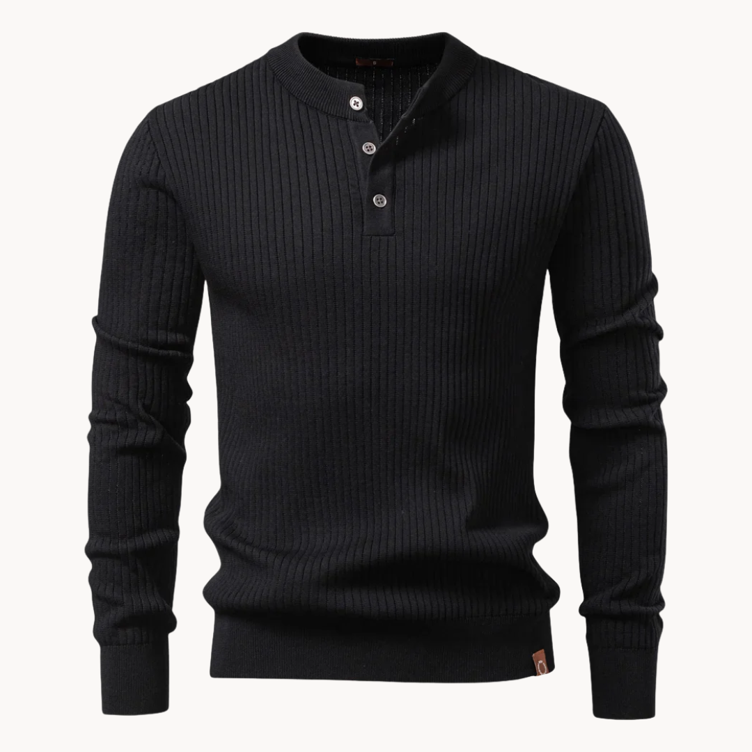 Stanton Ribbed Henley – Refined & Comfortable