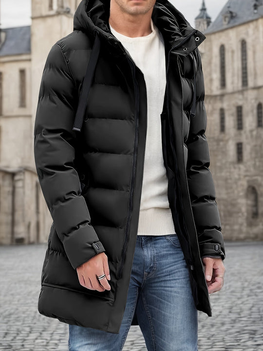Herren Winterjacke aus Baumwolle mit Kapuze und großen Taschen
