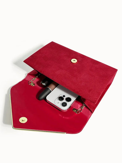 Fluwelen Envelope Clutch – Suède Look voor Avondelijke Elegantie