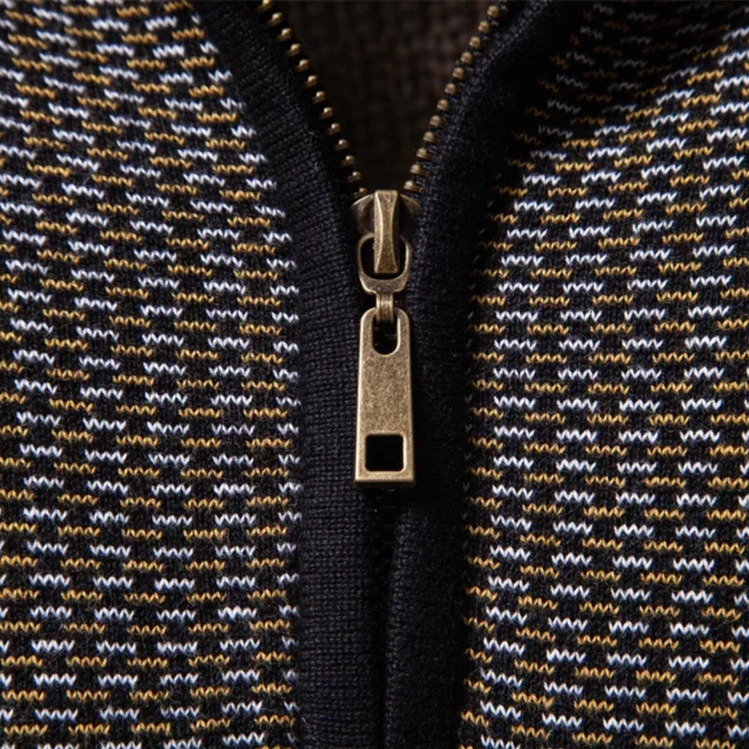 Corbin Pullover met Textuur en Kwart Rits