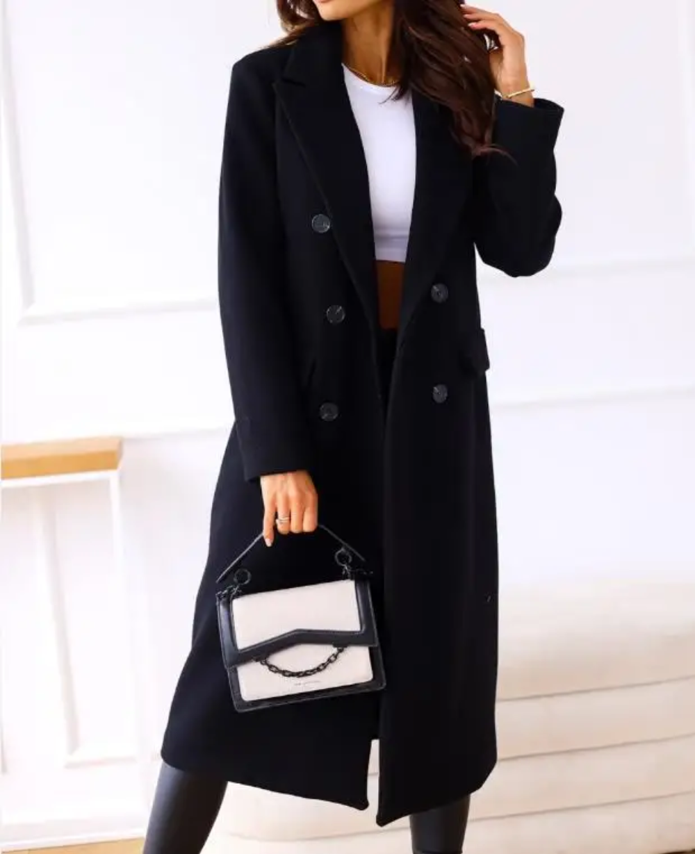 Long Elegant Fitted Trench Coat for Women | Perfect for Autumn and Winter