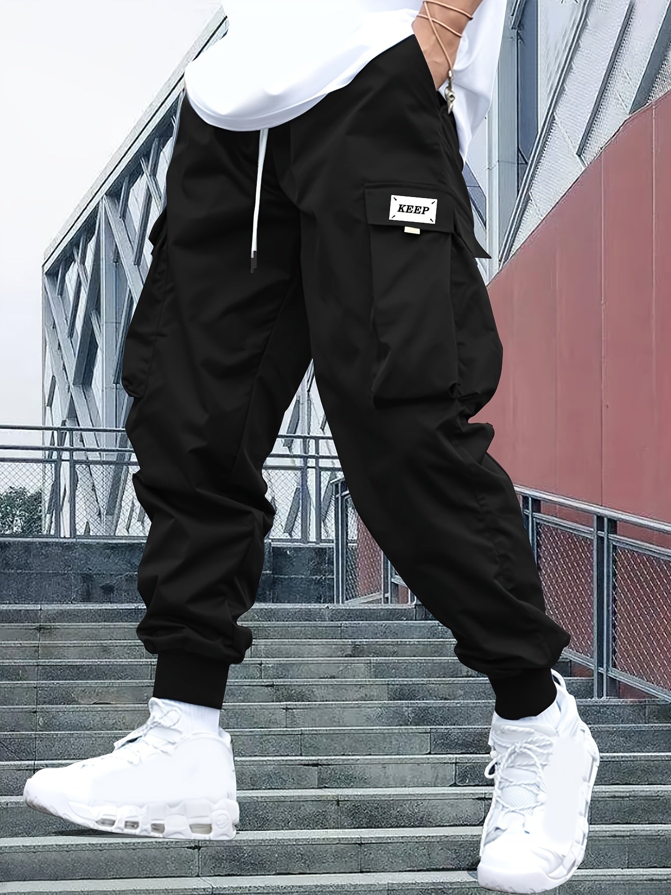 Heren Cargo Joggingbroek – Streetwear Joggers met Zakken en Cuffed Pijpen