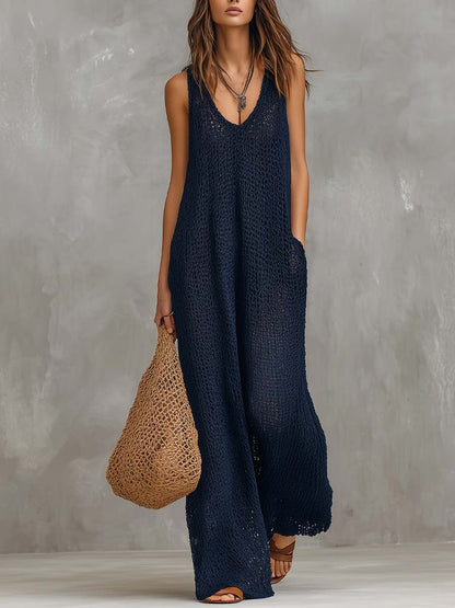 Dames Maxi Jurk | Gebreide Textuur & Luchtige Pasvorm