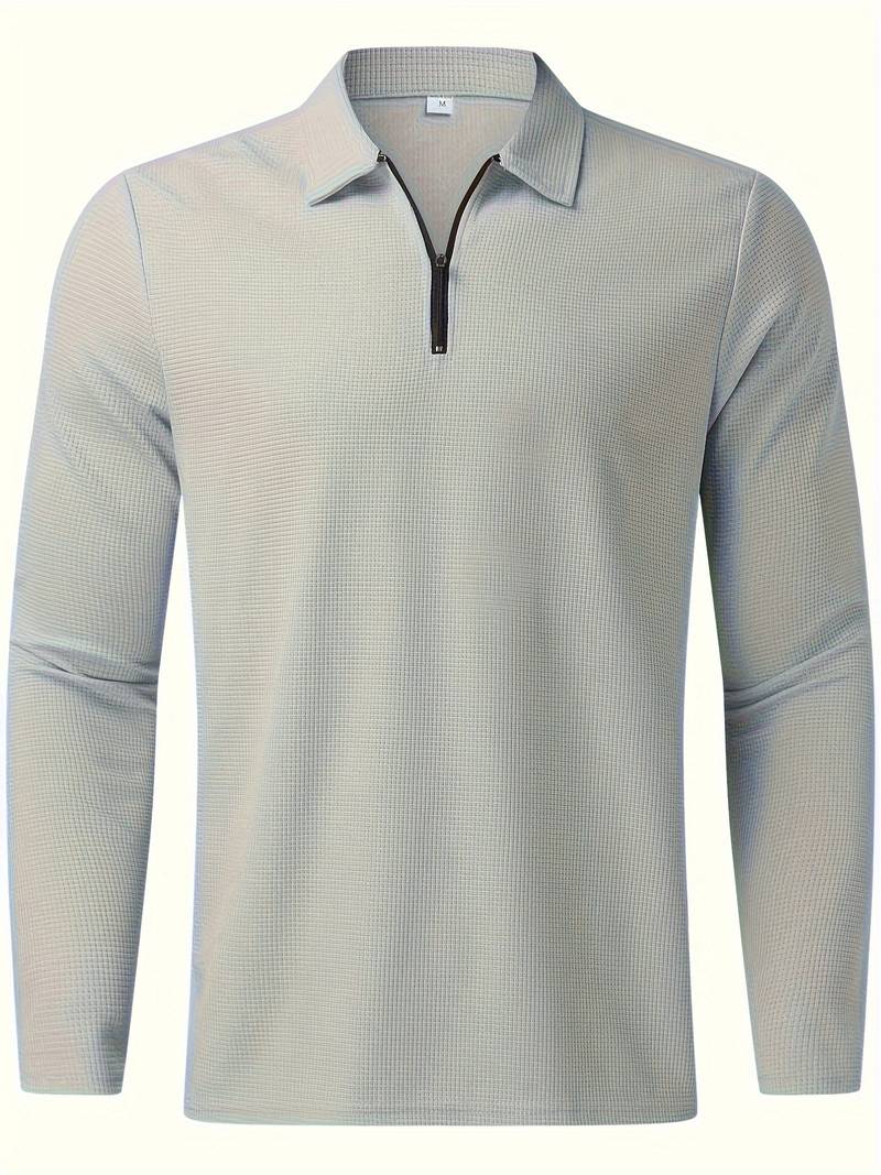 Men's Waffle Shirt with Long Sleeves and V-neck – Casual and Comfortable