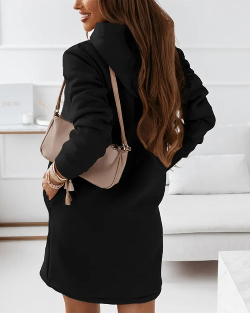 Elegante Katoenen Dames Hoodie met Rits – Ideaal voor Casual Dagen