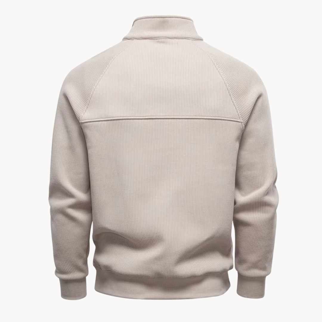 Men's Cotton-Blend Quarter-Zip Sweater