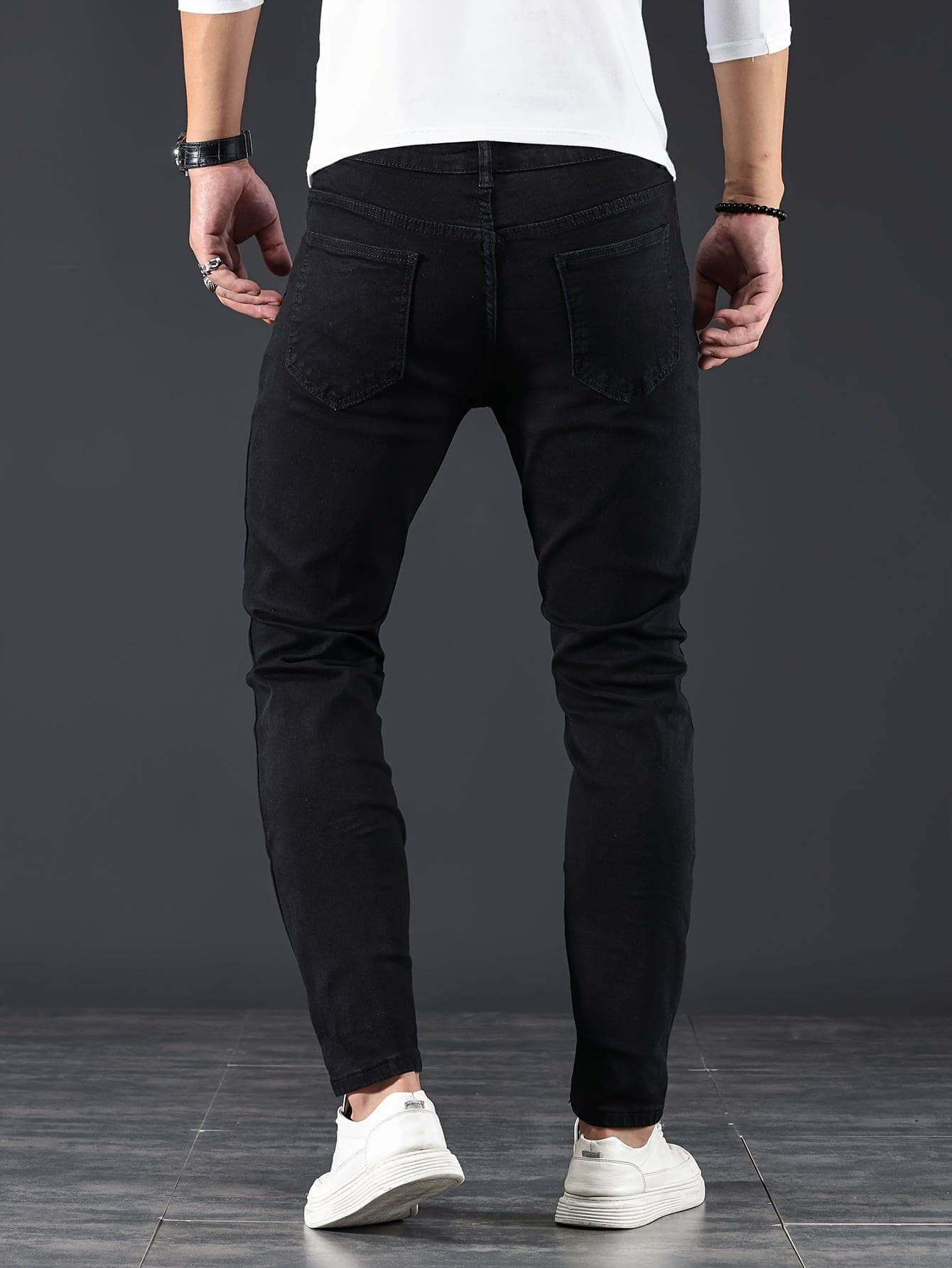 Heren Skinny Spijkerbroek – Slim Fit Jeans met Rits