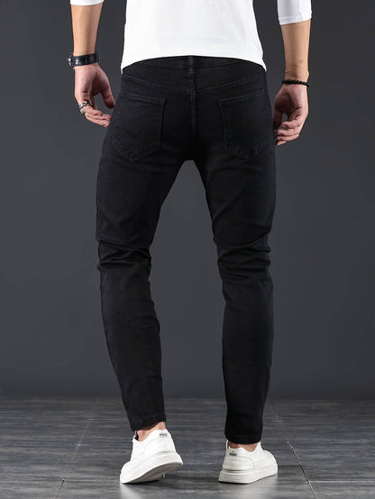Heren Skinny Spijkerbroek – Slim Fit Jeans met Rits