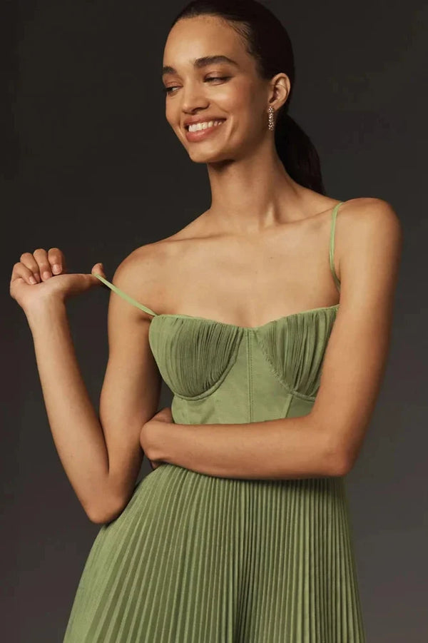 Women's Maxi Dress | Pleated Skirt & Elegant Fit