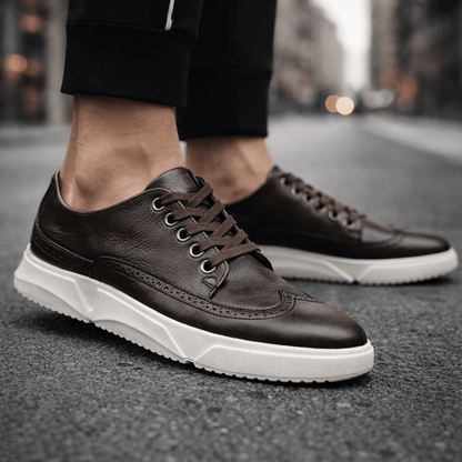 Heren Leren Sneakers Casual – Comfort Schoenen voor Smart Casual en Dagelijks Gebruik