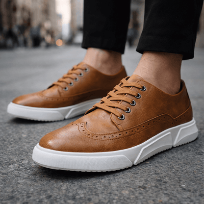 Heren Leren Sneakers Casual – Comfort Schoenen voor Smart Casual en Dagelijks Gebruik