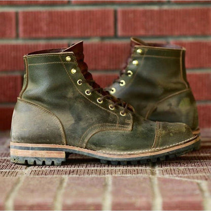 Heren Veterschoenen Enkelhoog met Gripzool-Herenschoenen > Enkellaarsjes > Veterschoenen-Myna Mode-Groen-UK 4 / US 5-Myna Mode