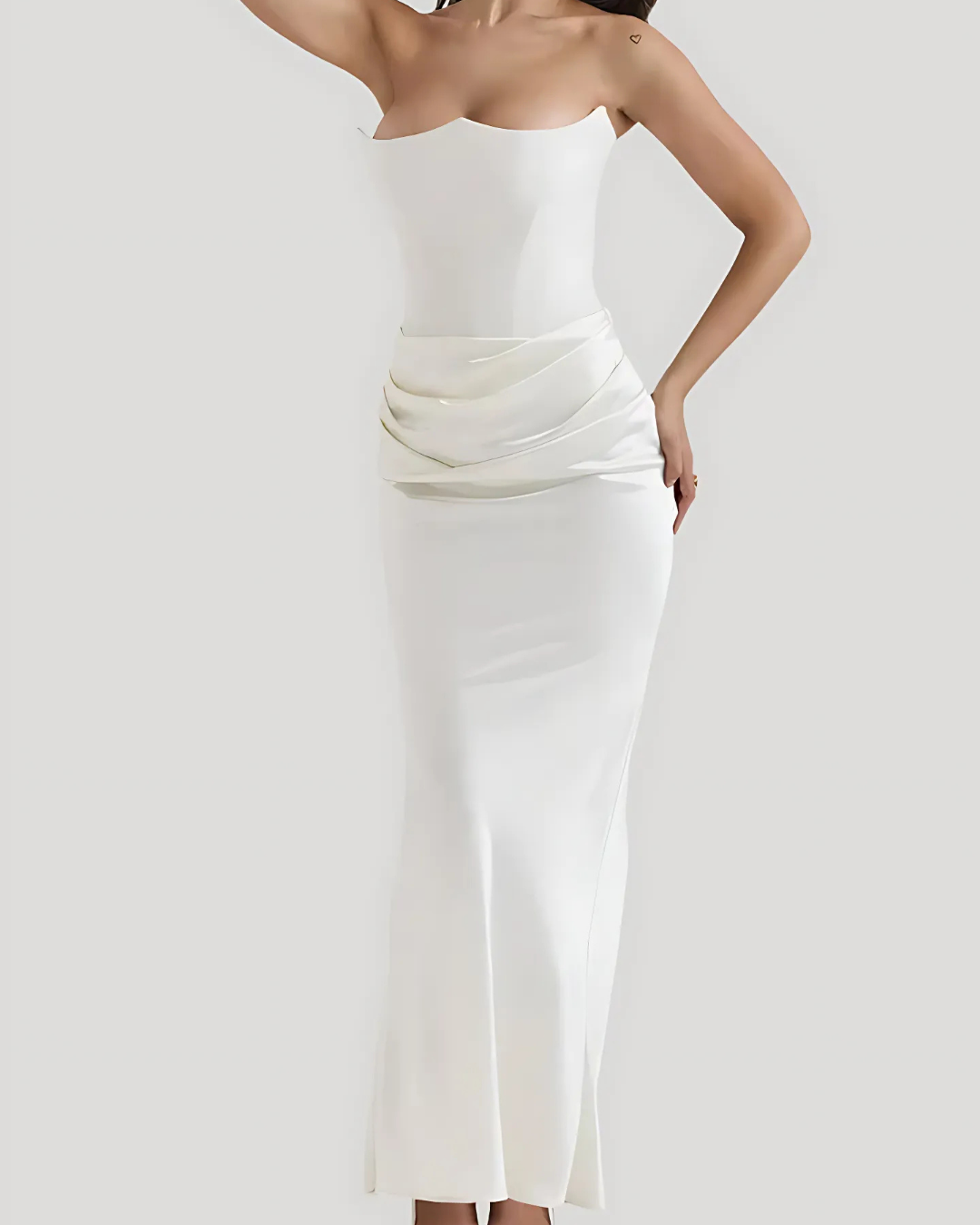 Celestine | Luxe Strapless Satin Maxi Jurk voor Bruiloften en Gala’s
