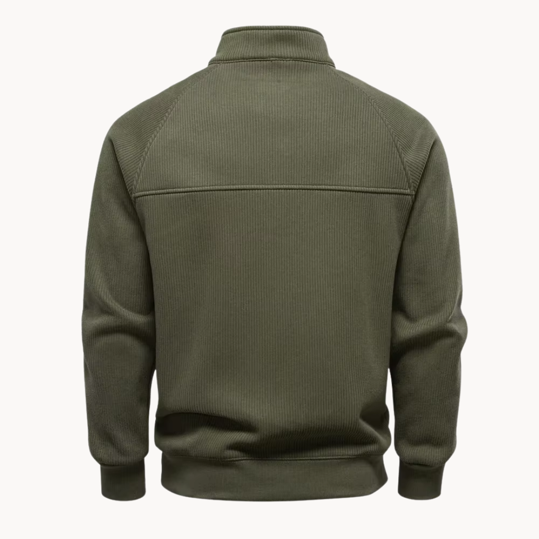 Men's Cotton-Blend Quarter-Zip Sweater