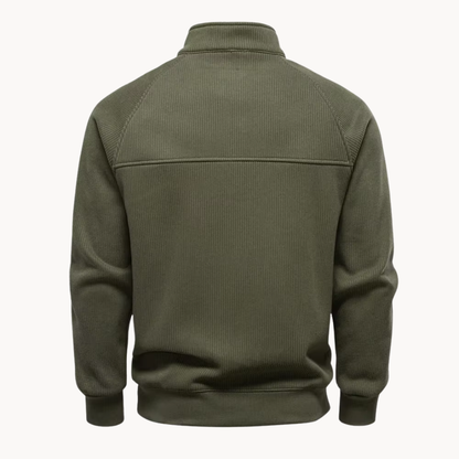 Men's Cotton-Blend Quarter-Zip Sweater