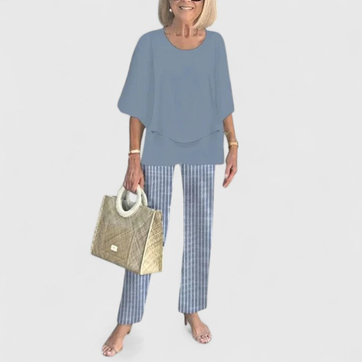 Women's 2-Piece Set | Comfort Top & Printed Relaxed Fit Pants