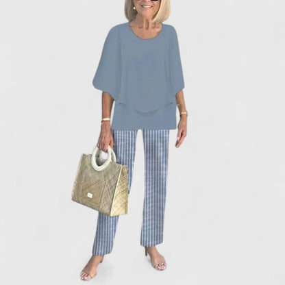 Women's 2-Piece Set | Comfort Top & Printed Relaxed Fit Pants