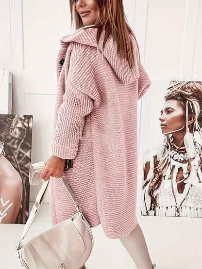 Elegante Dames Cardigan met Capuchon – Kasjmier Look