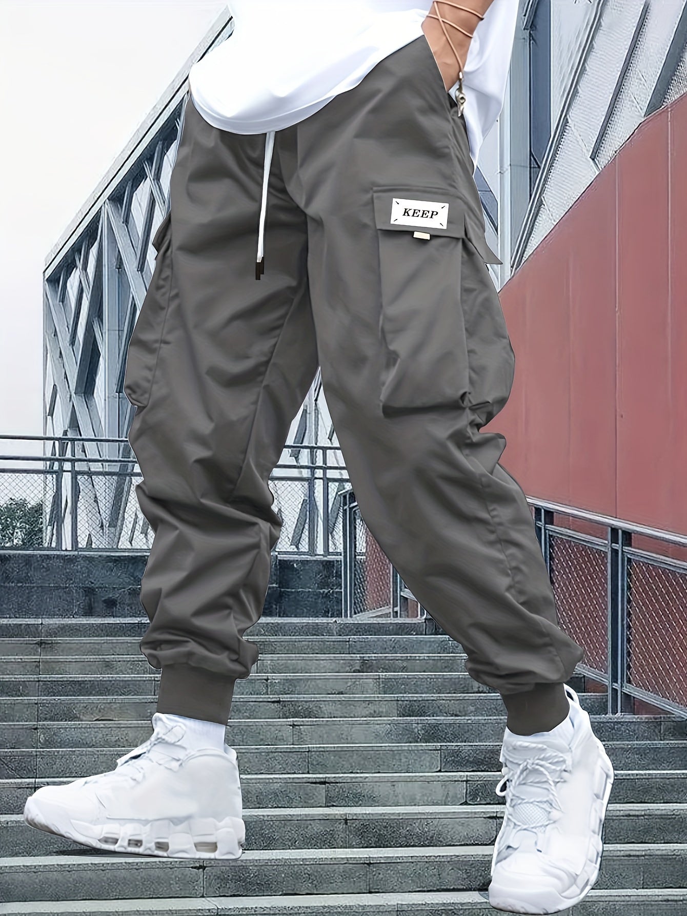 Heren Cargo Joggingbroek – Streetwear Joggers met Zakken en Cuffed Pijpen