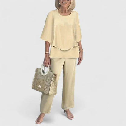 Women's 2-Piece Set | Comfort Top & Printed Relaxed Fit Pants