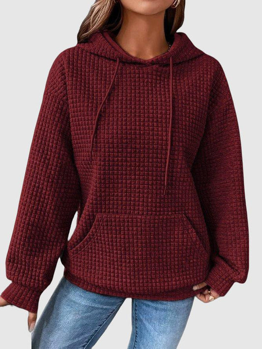 Dames Wafelgebreide Hoodie - Comfortabel en Casual