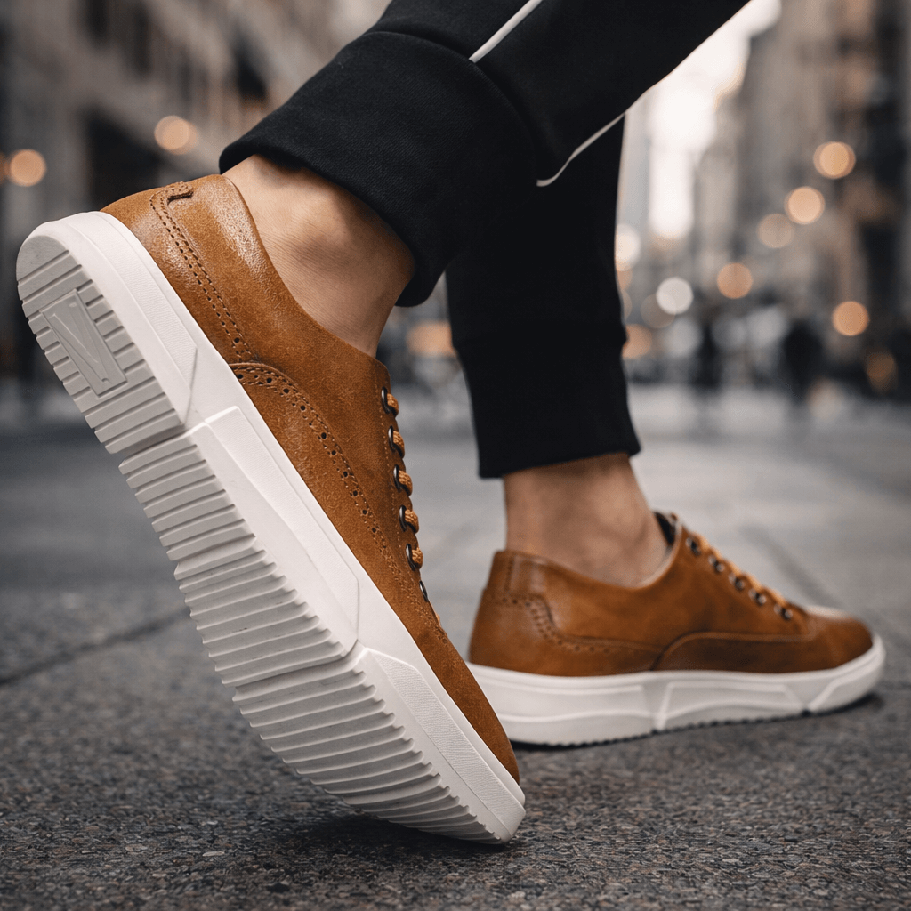 Heren Leren Sneakers Casual – Comfort Schoenen voor Smart Casual en Dagelijks Gebruik