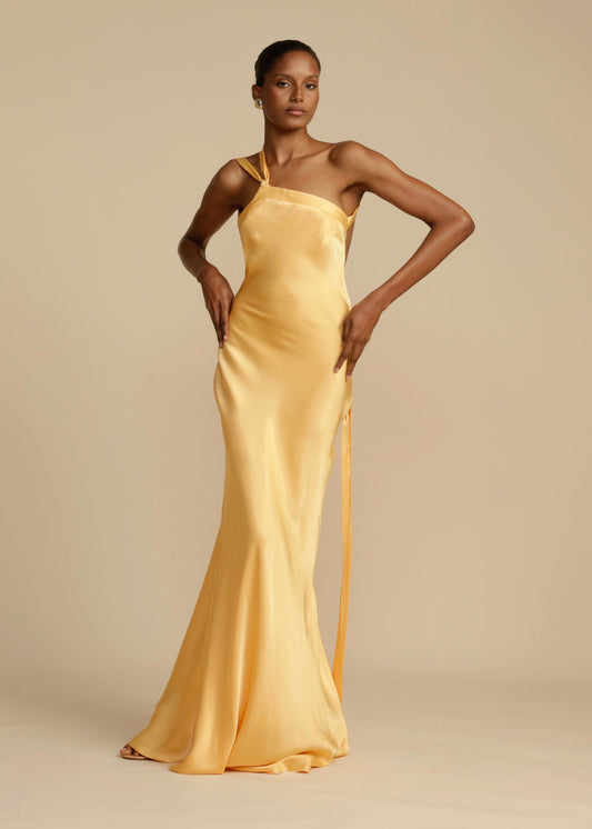 Dames Satijnen Maxi Jurk | One Shoulder & Elegant