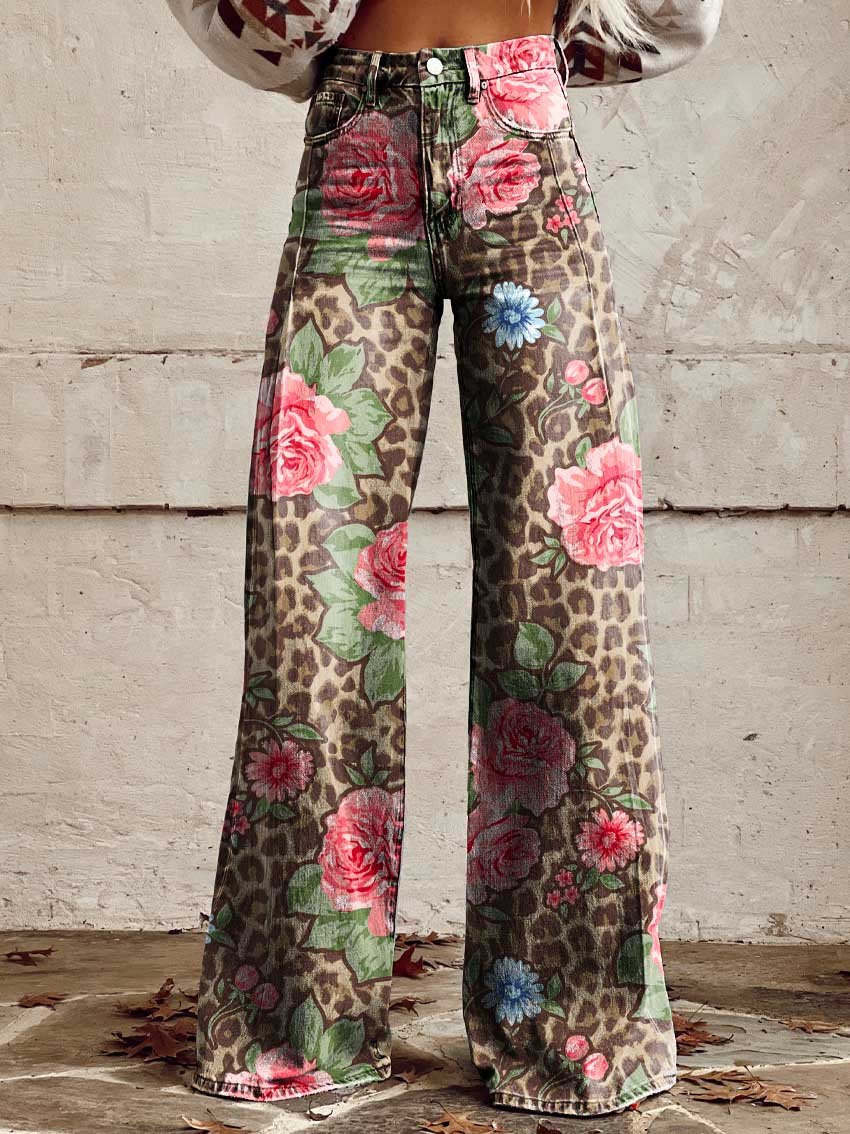 Yanin | Vintage Viscose Broek met Kleurrijke Print – Comfortabel & Stijlvol