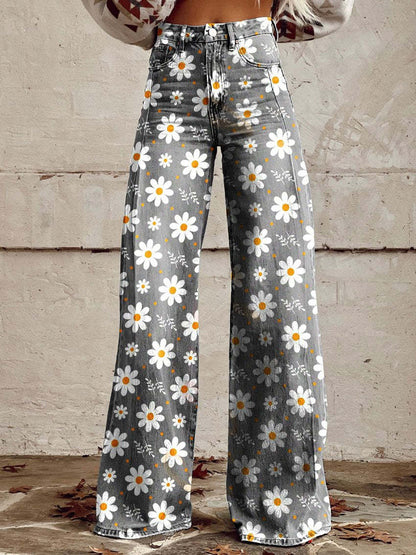 Yanin | Vintage Viscose Broek met Kleurrijke Print – Comfortabel & Stijlvol