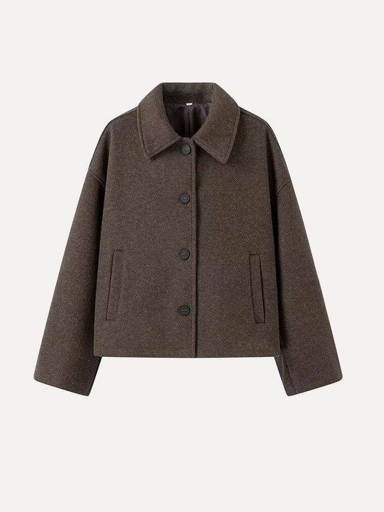 Women's Wool Blend Coat with Double Lining – Timeless & Elegant Transitional Jacket