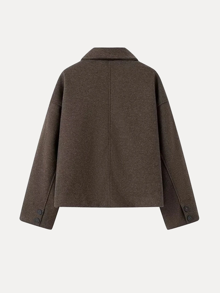 Women's Wool Blend Coat with Double Lining – Timeless & Elegant Transitional Jacket
