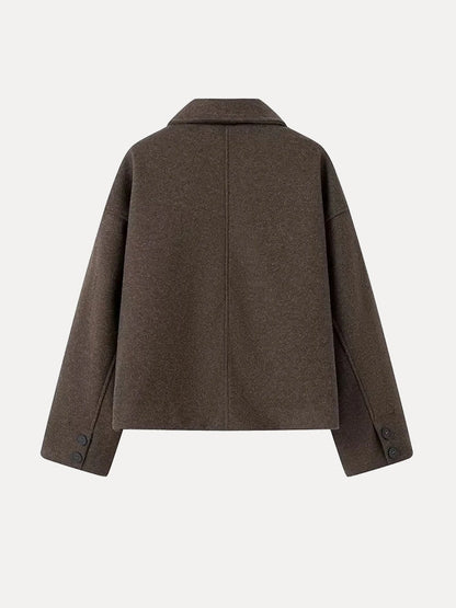 Women's Wool Blend Coat with Double Lining – Timeless & Elegant Transitional Jacket