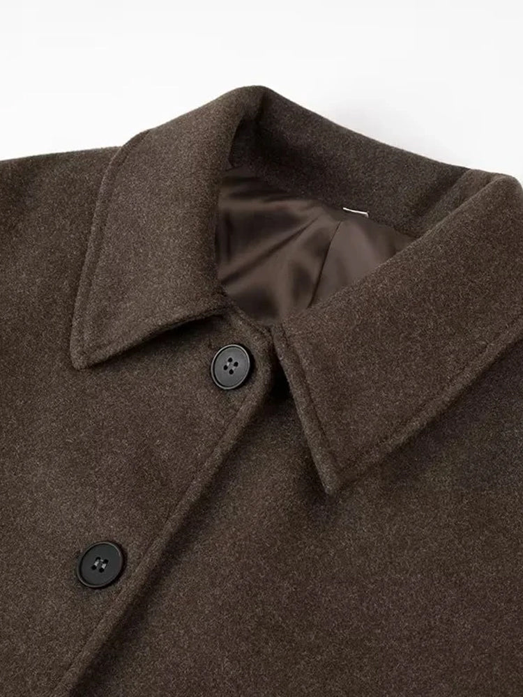 Women's Wool Blend Coat with Double Lining – Timeless & Elegant Transitional Jacket