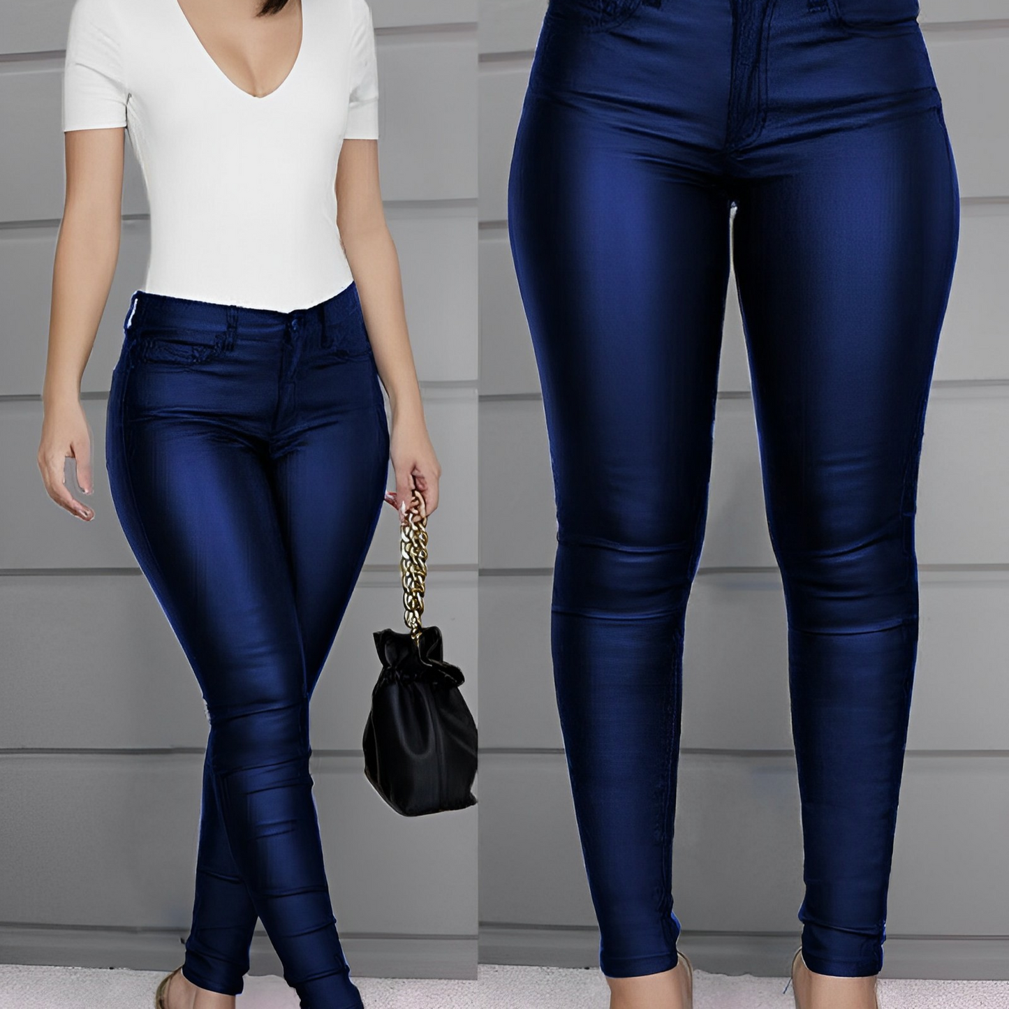 Dames Leren Broek – Trendy Slim Fit Broek met Stijlvolle Pasvorm