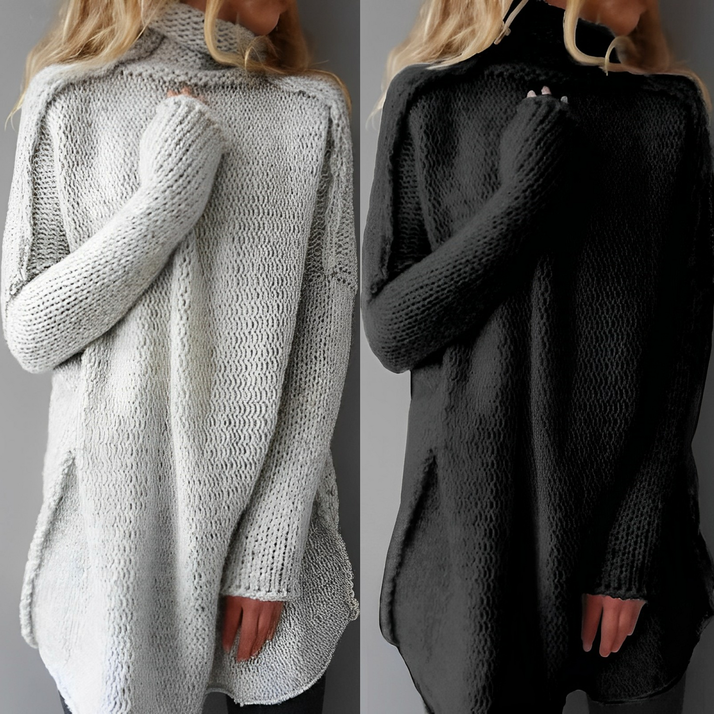 Dames Oversized Gebreide Coltrui – Warme Chunky Trui voor de Winter