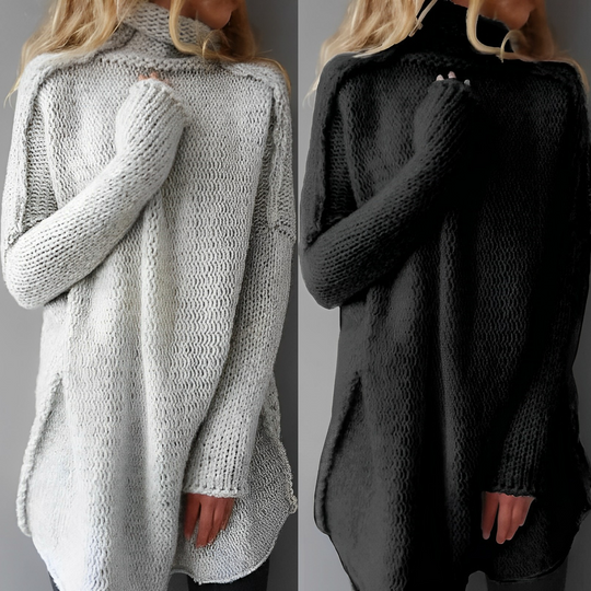 Dames Oversized Gebreide Coltrui – Warme Chunky Trui voor de Winter