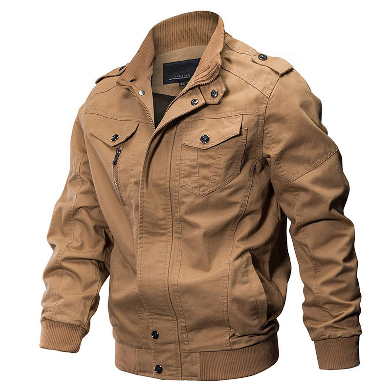 Heren Bomberjack met Fleecevoering-Herenkleding > Jassen > Bomberjacks-Myna Mode-Khaki-M-Myna Mode